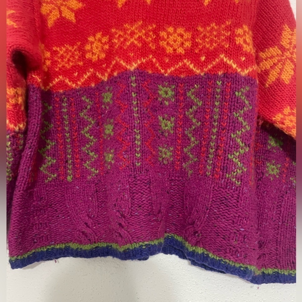 Vintage TALBOT'S Wool Sweater Women's Medium Colorful Pullover Retro - Picture 4 of 10